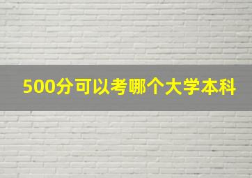 500分可以考哪个大学本科