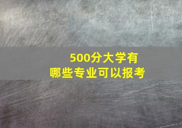 500分大学有哪些专业可以报考