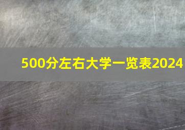 500分左右大学一览表2024