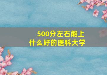 500分左右能上什么好的医科大学