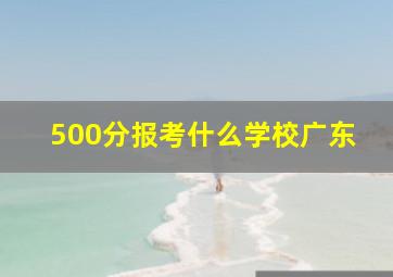 500分报考什么学校广东