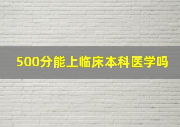 500分能上临床本科医学吗