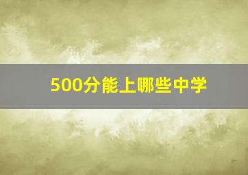 500分能上哪些中学