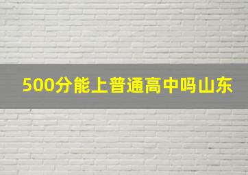 500分能上普通高中吗山东