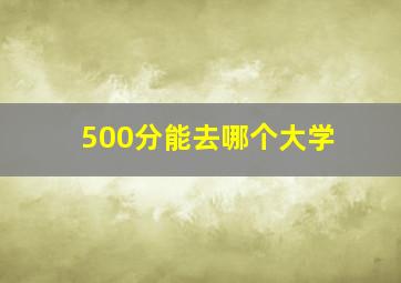 500分能去哪个大学