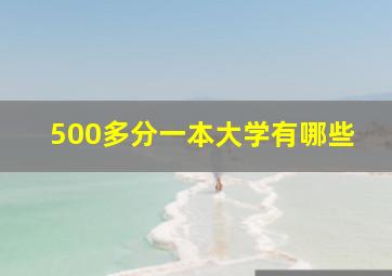 500多分一本大学有哪些