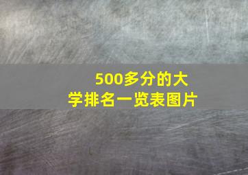 500多分的大学排名一览表图片