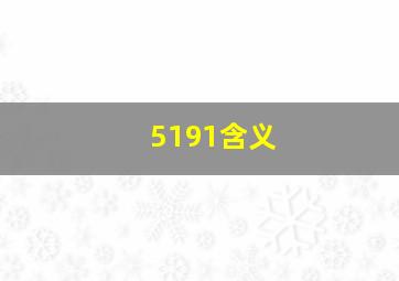 5191含义