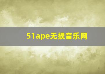 51ape无损音乐网