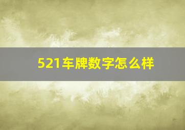 521车牌数字怎么样