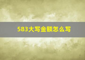 583大写金额怎么写