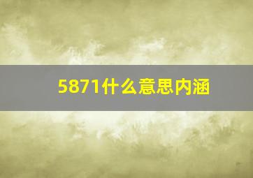 5871什么意思内涵