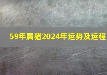 59年属猪2024年运势及运程