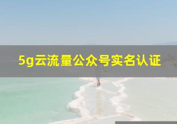 5g云流量公众号实名认证