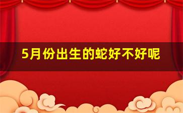 5月份出生的蛇好不好呢