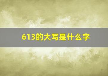 613的大写是什么字