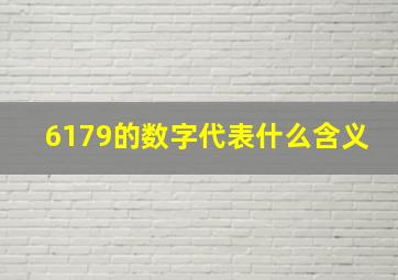 6179的数字代表什么含义