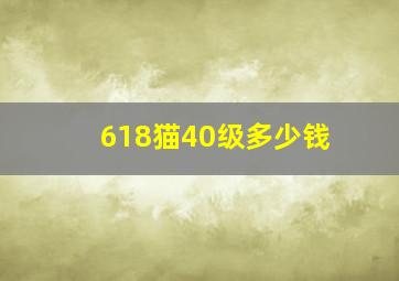 618猫40级多少钱