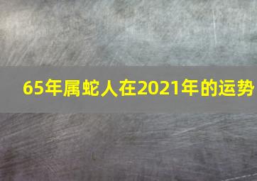 65年属蛇人在2021年的运势