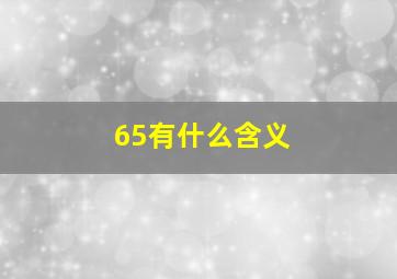 65有什么含义