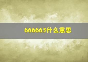 666663什么意思