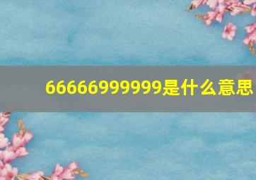 66666999999是什么意思