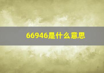 66946是什么意思