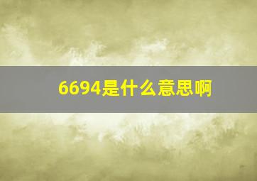 6694是什么意思啊