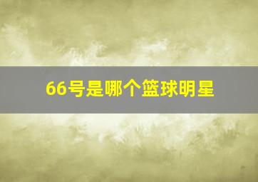 66号是哪个篮球明星