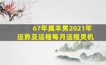 67年属羊男2021年运势及运程每月运程灵机