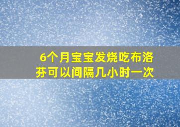 6个月宝宝发烧吃布洛芬可以间隔几小时一次