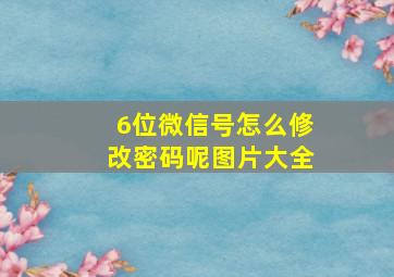 6位微信号怎么修改密码呢图片大全