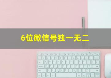 6位微信号独一无二