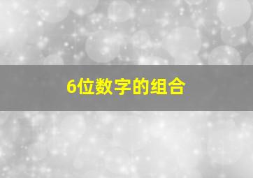 6位数字的组合