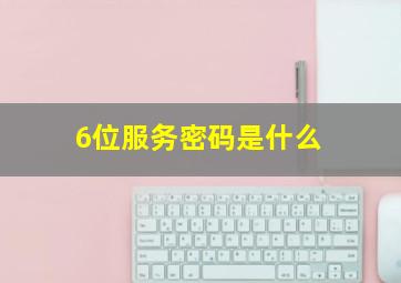 6位服务密码是什么