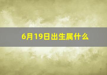 6月19日出生属什么