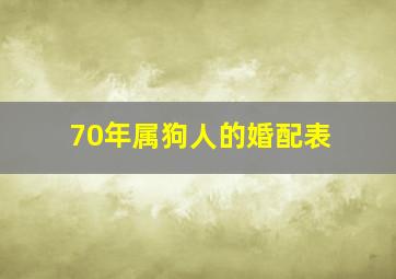 70年属狗人的婚配表