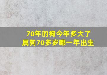 70年的狗今年多大了属狗70多岁哪一年出生