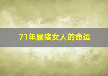 71年属猪女人的命运