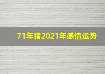 71年猪2021年感情运势