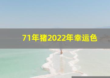 71年猪2022年幸运色