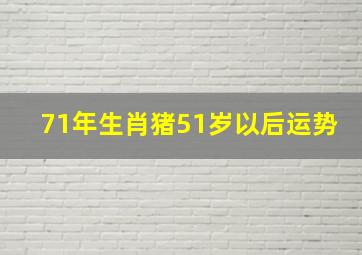 71年生肖猪51岁以后运势