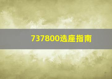 737800选座指南