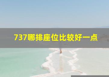 737哪排座位比较好一点