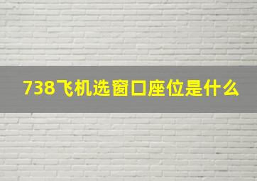 738飞机选窗口座位是什么