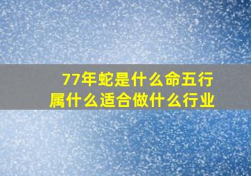 77年蛇是什么命五行属什么适合做什么行业