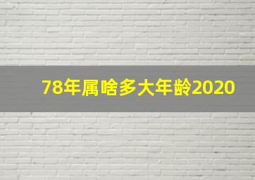 78年属啥多大年龄2020