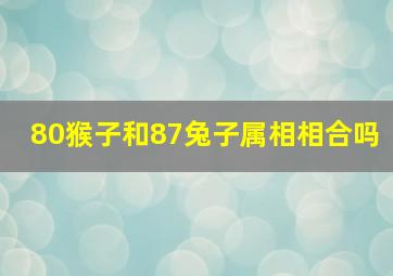 80猴子和87兔子属相相合吗