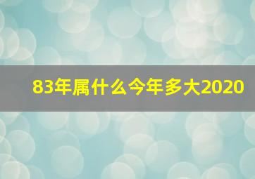 83年属什么今年多大2020