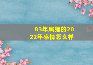 83年属猪的2022年感情怎么样